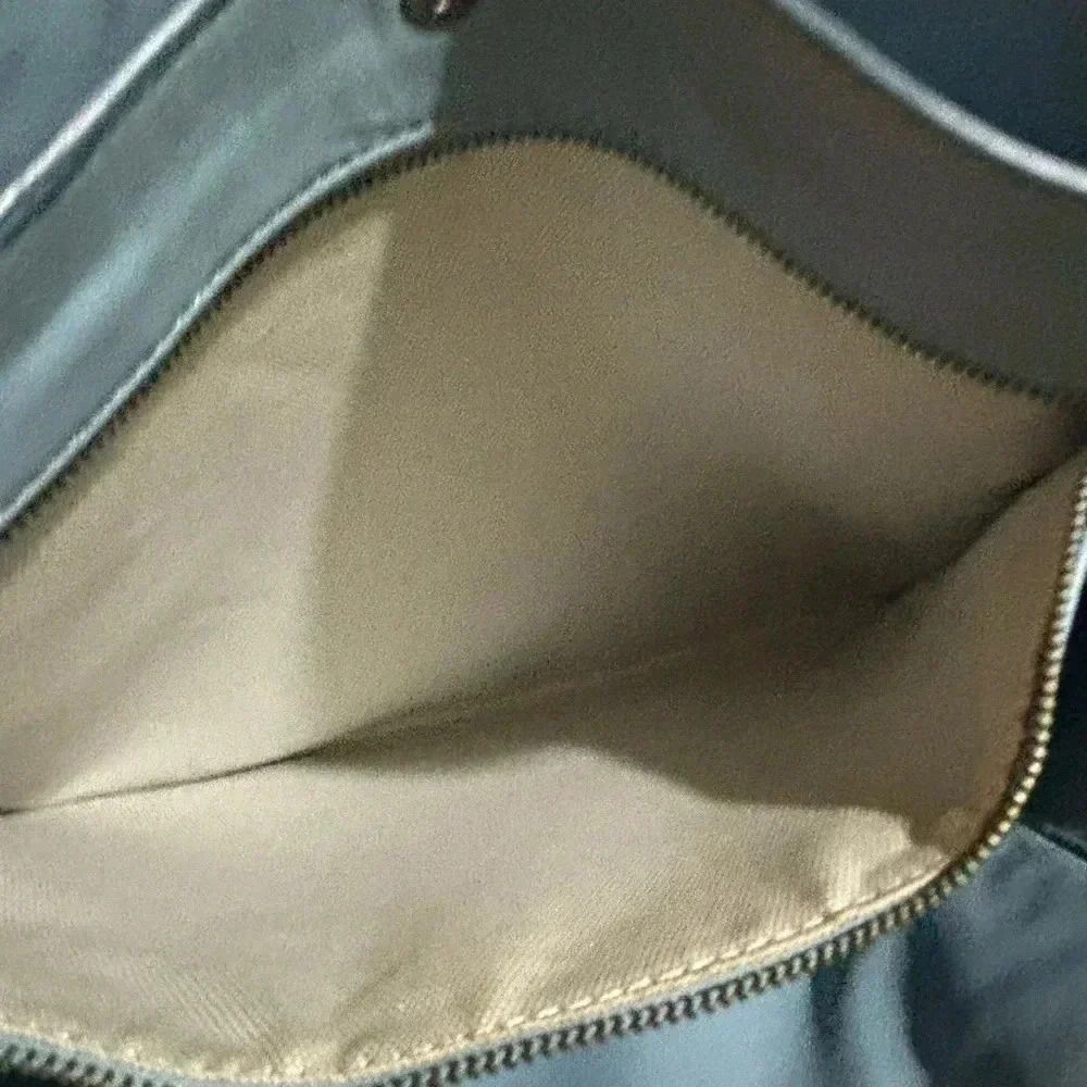 Coach navy blue gray leather shoulder handbag - Picture 9 of 14